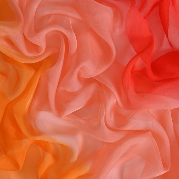 LA MAREY Ombre Chiffon Schal aus Seide, rot orange image number 6