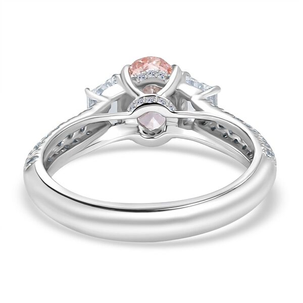 LUXURIANT VS rosa und VS-EF weißer Labor Diamant Ring in 950 Platin - 1,57 ct. image number 6