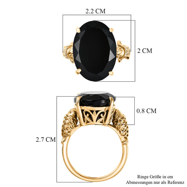 EverTrue AA schwarzer Glasachat Ring - 10,83 ct. image number 6