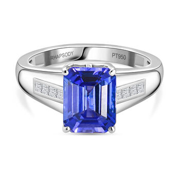 RHAPSODY AAAA Tansanit, Wei&szlig;er Diamant Ring 950 Platin (Gr&ouml;&szlig;e 17.00) ca. 2.47 ct