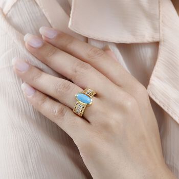 AA Sleeping Beauty T&uuml;rkis und Zirkon Ring- 2,82 ct.