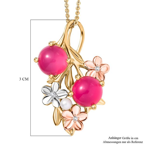 D'Joy Maulbeer Mondstein, S&uuml;&szlig;wasser Perle (3 mm) Anh&auml;nger mit Kette, ca. 45 cm 925 Silber platiniert, 925 Silber YG und RG und PE image number 6