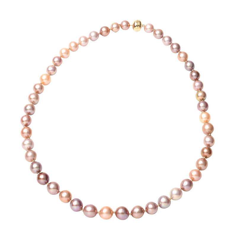 8-12 mm mehrfarbige Edison Perlen-Halskette, 50 cm image number 0