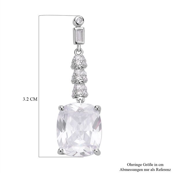 Wei&szlig;e Zirkonia Ohrringe, Edelstahl, ca. 18,47 ct image number 5