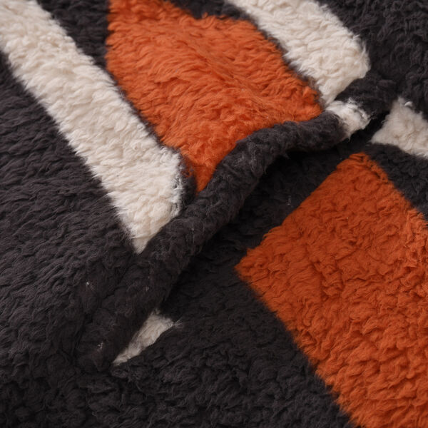 Wolkenweicher Sherpa-Hoodie mit Inkamuster, Schwarz-Beige-Orange, Einheitsgr&ouml;&szlig;e image number 6