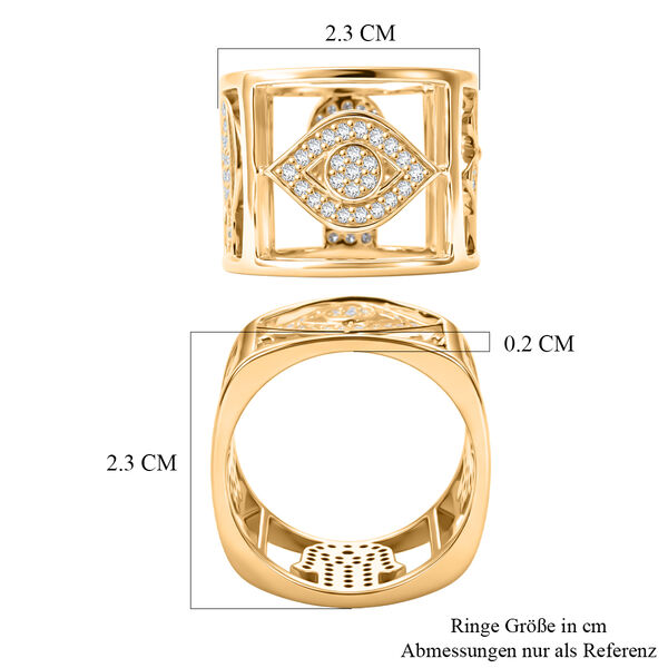 Wei&szlig;er Zirkon Ring, 925 Silber vergoldet  ca. 1,60 ct image number 10
