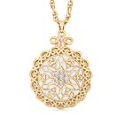 Weißer Kristall Anhänger mit Kette, Goldfarben