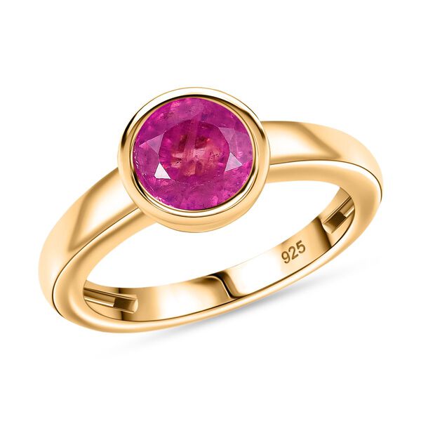 AAA Ilakaka Rosa Saphir (Fissure gef&uuml;llt) Ring 925 Silber 750 Gelbgold Vermeil (Gr&ouml;&szlig;e 19.00) ca. 2,00 ct image number 3