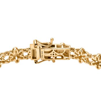 D'Joy AA Sleeping Beauty T&uuml;rkis, Blauer Apatit Armband ca. 19 cm 925 Silber 750 Gelbgold Vermeil ca. 4,76 ct.