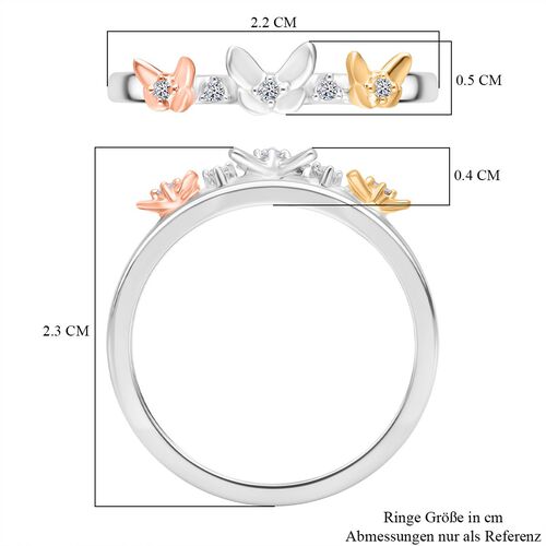 Lab Grown Diamant SI Ring 925 Silber (Größe 20.00) ca. 0,05 ct image number 5