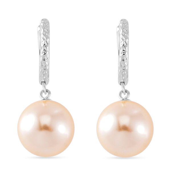 Weiße Zirkonia und Muschelkernperle Ohrhänger, 925 Silber rhodiniert image number 5