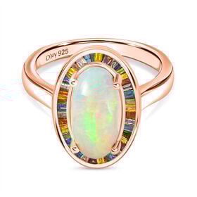 D’Joy AA natürlicher, äthiopischer Welo Opal und mehrfarbiger Diamant Ring - 2,64 ct.