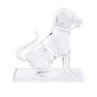 Dekorative Kristallglas Hunde-Figur auf quadratischem Ständer, Weiß image number 4