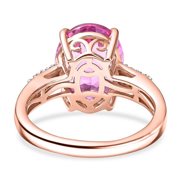 LUXURIANT AAA Labor Rosa Saphir und Moissanit Ring - 6,51 ct. image number 6