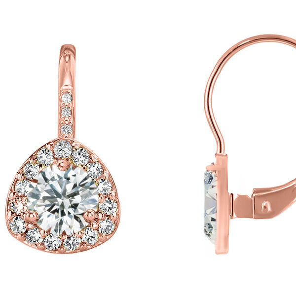 AAA Zirkonia Ohrringe, Messing, ros&eacute;vergoldet image number 0