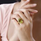 Ouro Verde-Quarz, weißer Zirkon Ring, 925 Silber vergoldet (Größe 17.00) ca. 16.64 ct image number 2