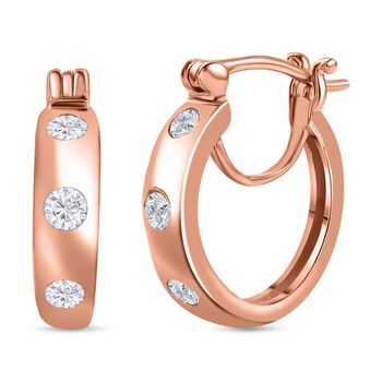 Moissanit Ohrringe, 925 Silber Ros&eacute;gold Vermeil, ca. 0.61 ct