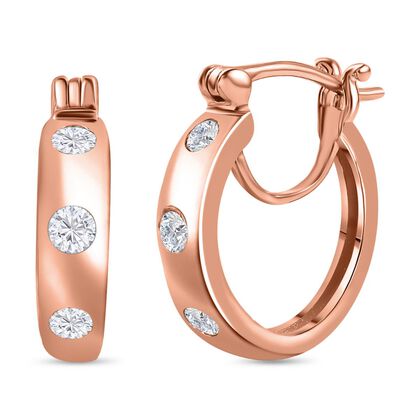 Moissanit Ohrringe 925 Silber Ros&eacute;gold Vermeil ca. 0.61 ct