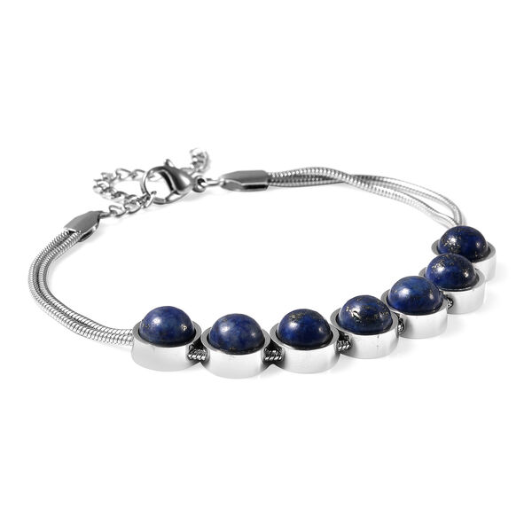 Lapislazuli-Armband, ca. 19 cm, Edelstahl ca. 16,45 ct image number 2
