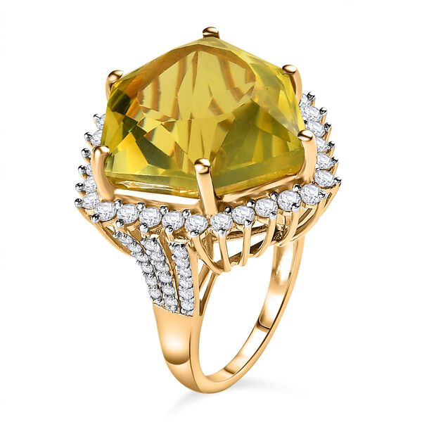 AA Ouro Verde Quarz und Zirkon Ring - 19,86 ct. image number 5