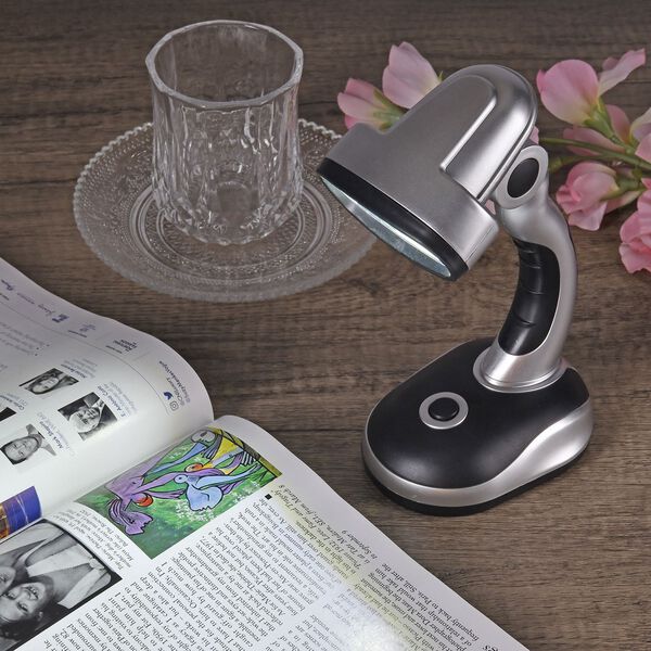 Multifunktionale LED Tischlampe, Silber