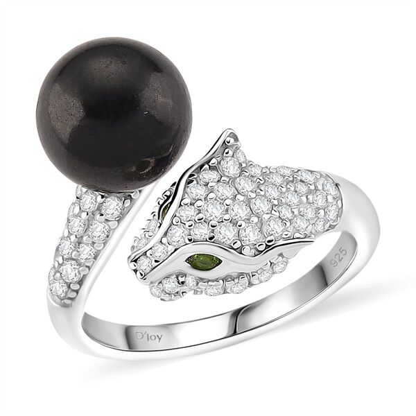 D'Joy Shungit, nat&uuml;rlicher Chromdiopsid und Zirkon Ring - 6,96 ct. image number 0