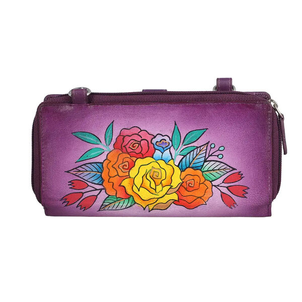 SUKRITI Handbemalte Brieftasche aus Echtleder, lila image number 6
