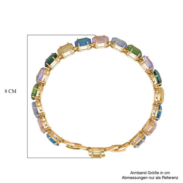 Mehrfarbiger Kristall Armband ca. 19 cm Nickelfreies Messing image number 4