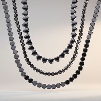 3er-Set H&auml;matit 50+5cm Halsketten - 550 ct.