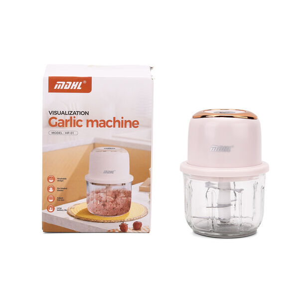 Kompakter Elektrischer Mini-Knoblauchzerkleinerer, USB-Aufladung, 14,5&times;11cm, Rosa