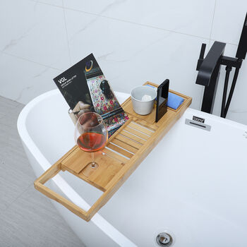 Badewanne Caddy Ablage aus Bambus, Braun