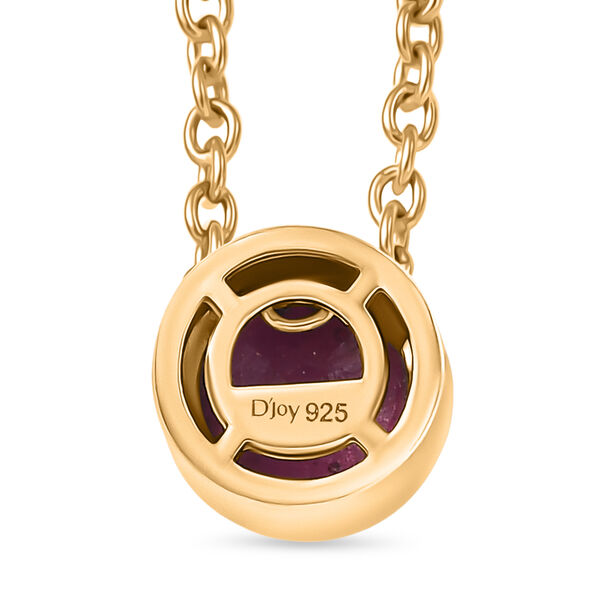 D'Joy afrikanischer Rubin Anh&auml;nger mit 50cm Edelstahl-Kette,  925 Silber in Goldton  - 1,28 ct. image number 5