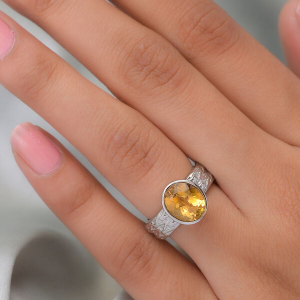 Citrin-Ring, reiner Edelstahl  ca. 2,43 ct image number 3