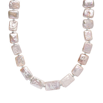 Wei&szlig;e S&uuml;&szlig;wasser Perle Halskette ca. 45 cm 925 Silber rhodiniert