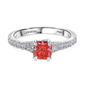 LUXURIANT VS rosa und VS-EF weißer Labor Diamant Ring in 950 Platin - 1,54 ct.