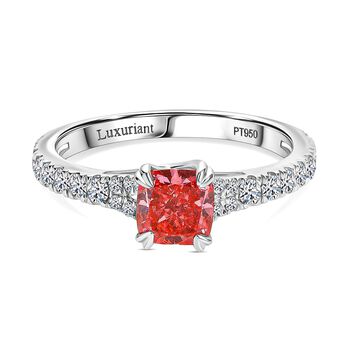 LUXURIANT VS rosa und VS-EF wei&szlig;er Labor Diamant Ring in 950 Platin - 1,54 ct.