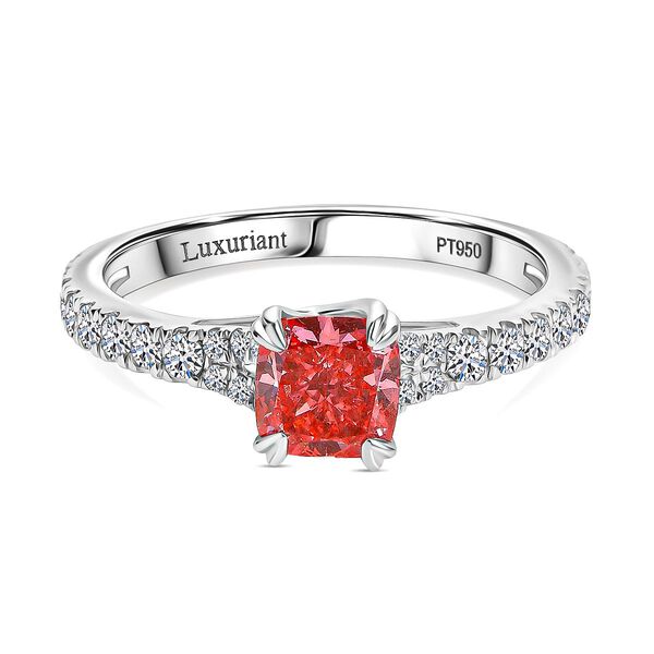 LUXURIANT VS rosa und VS-EF wei&szlig;er Labor Diamant Ring in 950 Platin - 1,54 ct.