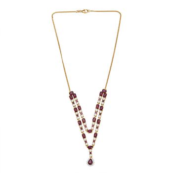 D'Joy Afrikanische Rubin 45cm Halskette - 24,30 ct.