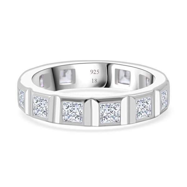 LUSTRO STELLA - Wei&szlig;er Zirkonia Ring 925 Silber rhodiniert (Gr&ouml;&szlig;e 19.00)