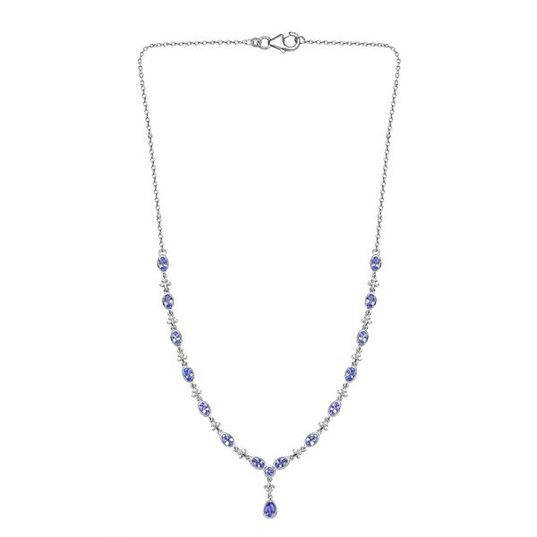 Tansanit Halskette ca. 45 cm 925 Silber rhodiniert ca. 3,76 ct. image number 2