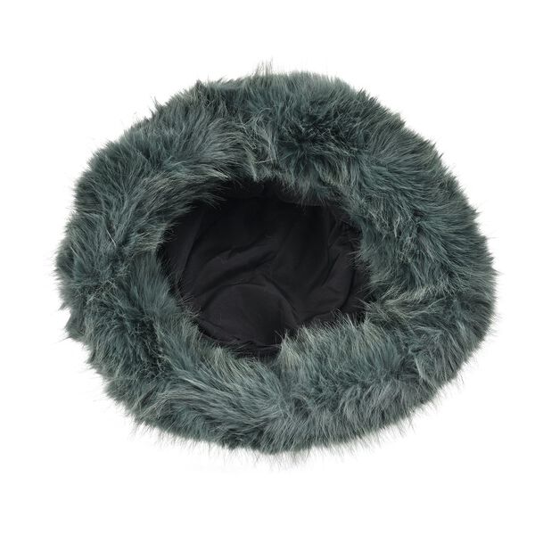 Damen Winterschal- und Hut-Set (2er-Pack) aus Kunstfell, Schwarzgr&uuml;n image number 4