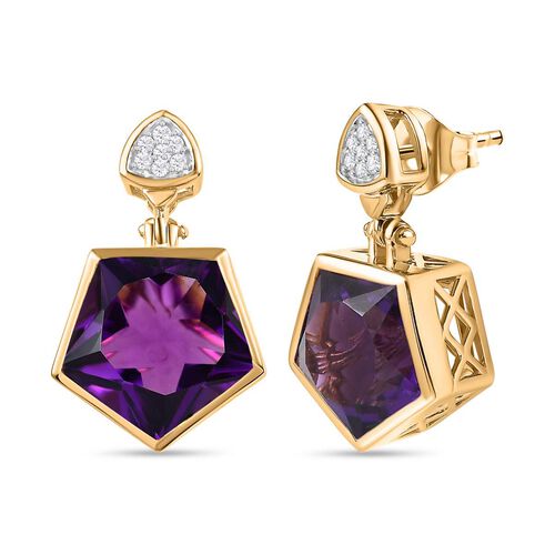 Afrikanische Amethyst und Zirkon-Ohrringe- 11,71 ct. image number 0