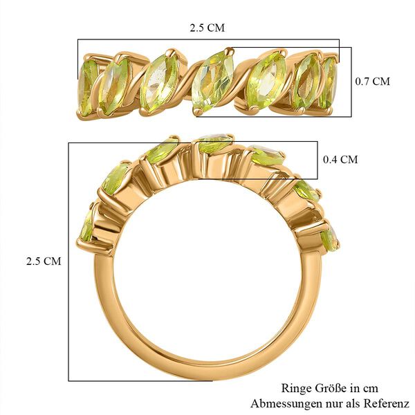 Natürlicher Peridot Ring, 925 Silber Gelbgold Vermeil (Größe 19.00) ca. 1.74 ct image number 7