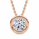 LUXURIANT DIAMOND - Lab Grown Diamant VS-EF Anhänger mit 50 cm Kette, 925 Silber Roségold Vermeil (10-15 Werktage Lieferzeit) ca. 0.25 ct