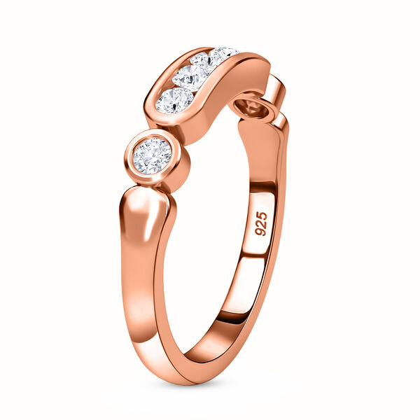 Moissanit Ring, 925 Silber Ros&eacute;gold Vermeil - 0,49 ct. image number 5