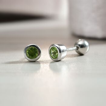 Peridot Ohrringe, 925 Silber rhodiniert - 0,61 ct.