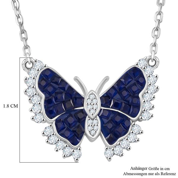 Blaue und weiße Zirkonia Halskette, 45cm image number 7