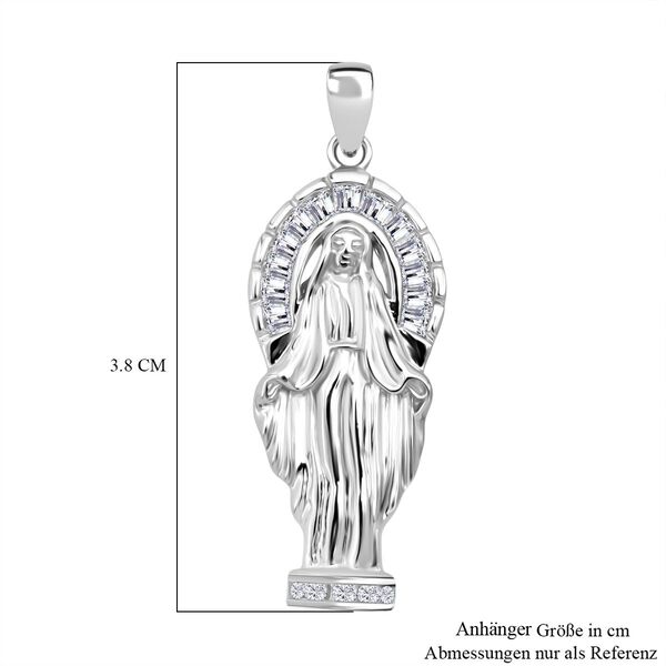 LUSTRO STELLA - Weißer Zirkonia Anhänger 925 Silber rhodiniert image number 5