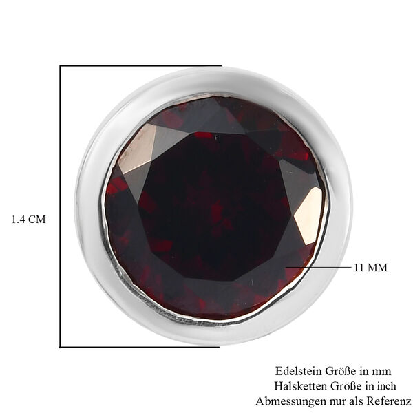 Mozambique Granat Solitär Anhänger 925 Silber platiniert ca. 5,60 ct image number 5
