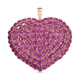 Ilakaka Rosa Saphir (Fissure gefüllt) Anhänger 925 Silber 750 Roségold Vermeil ca. 30.09 ct